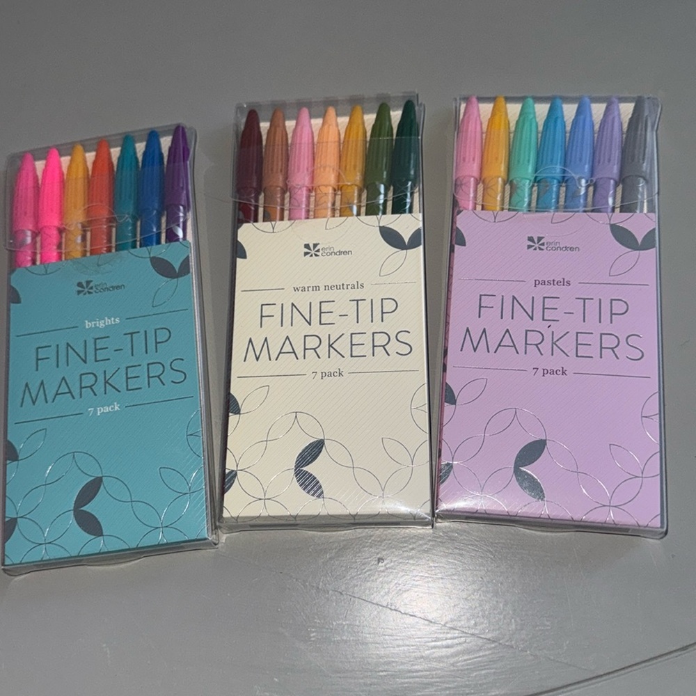 erin Condren fine liner packs (3) brand new never used